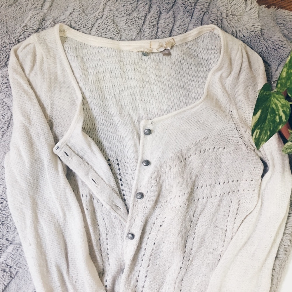 Anthropologie Button-up Knit Breezy Cardigan